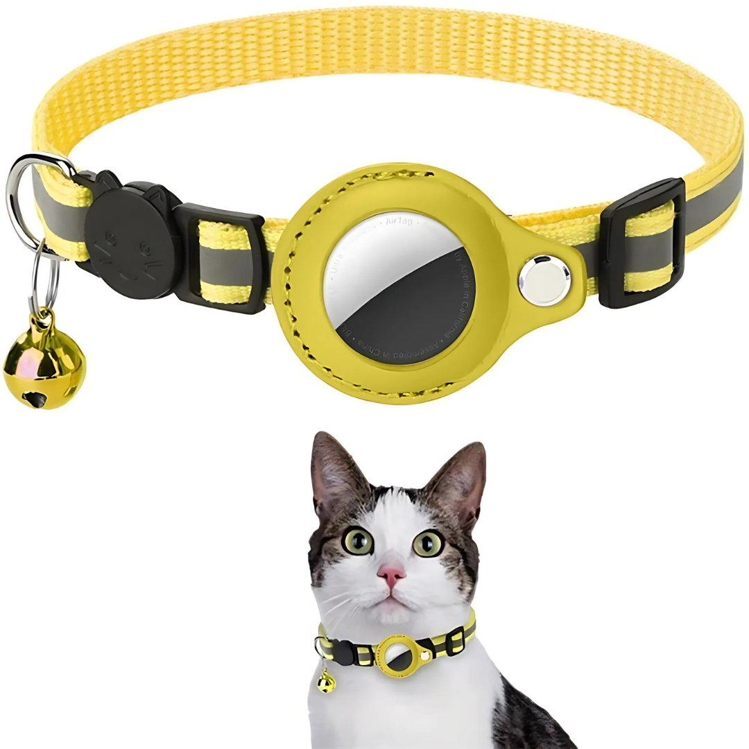 Cat Collar With Bell And GPS Tracker Holder