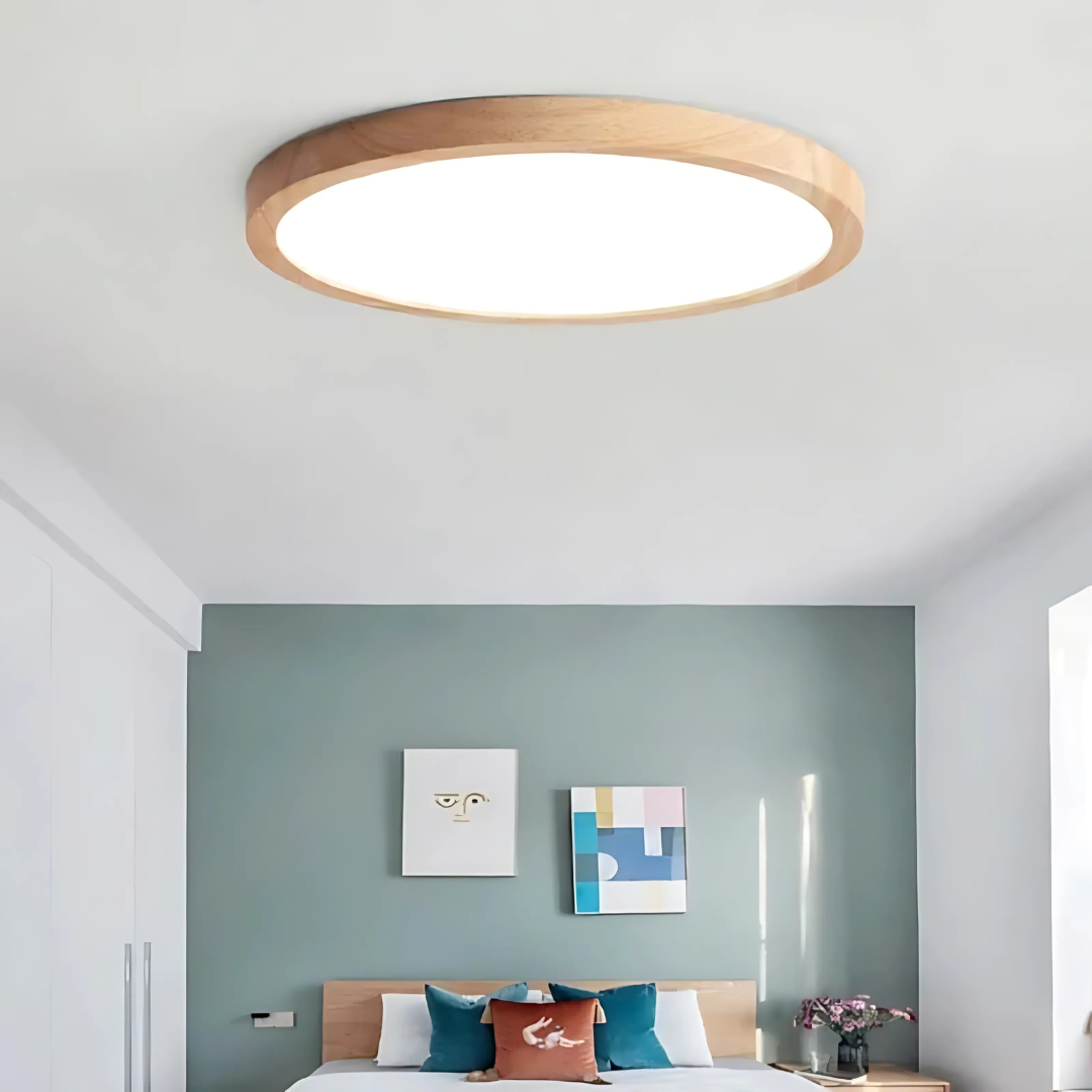 Holz-LED-Deckenleuchte für moderne Schlafzimmer