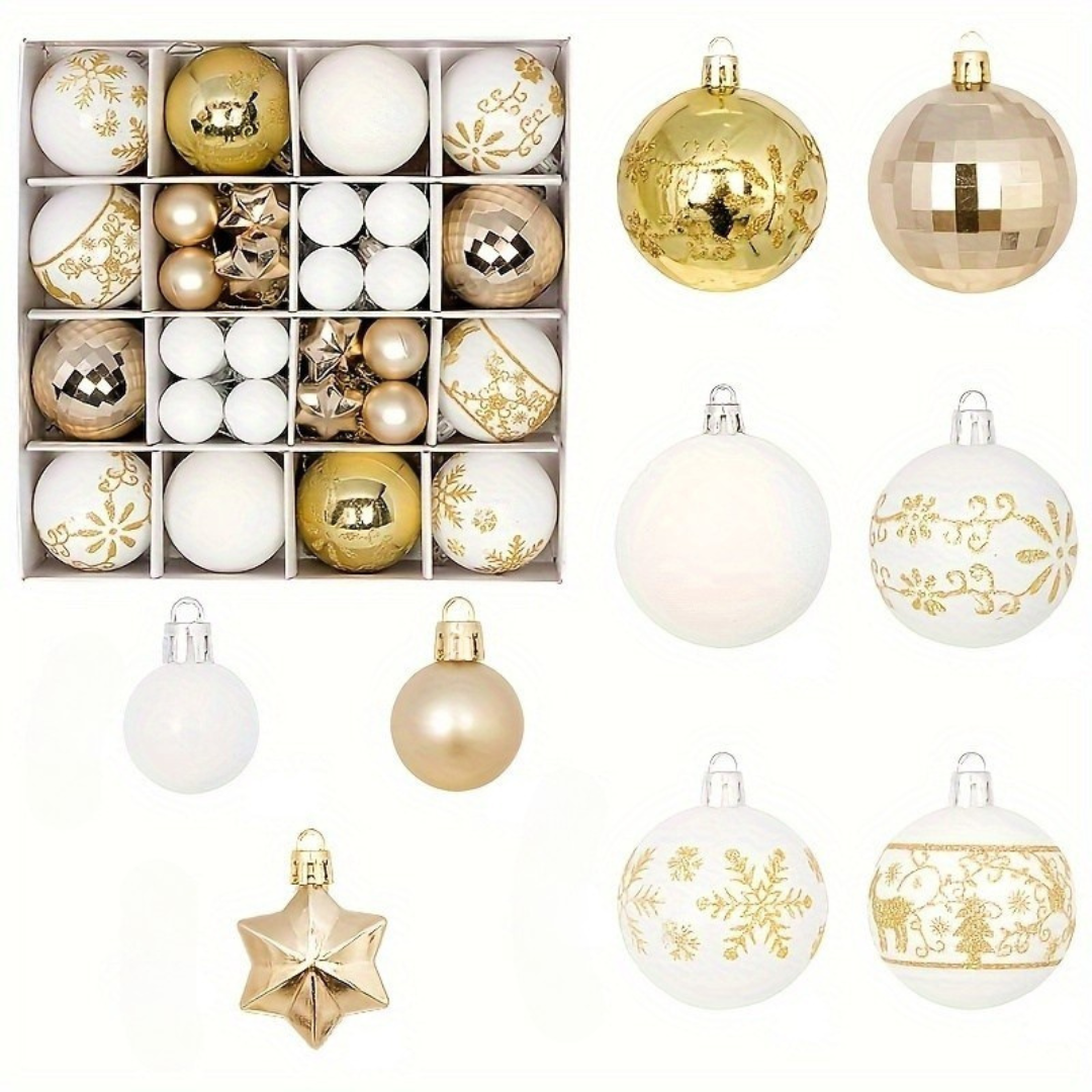 Juego de Bolas para Árbol de Navidad – Adornos Colgantes de Plástico