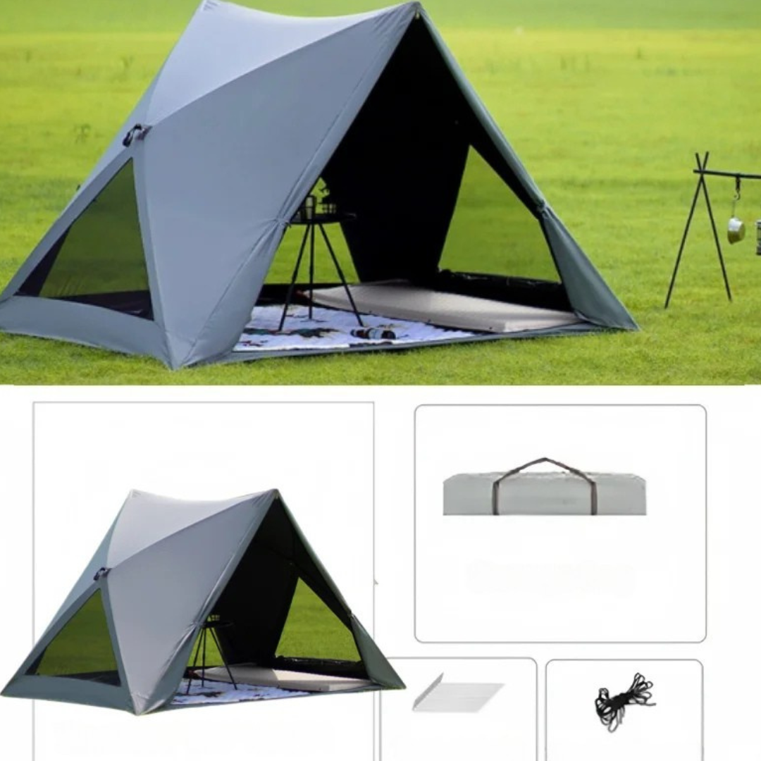 Tienda de campaña emergente con diseño de refugio solar