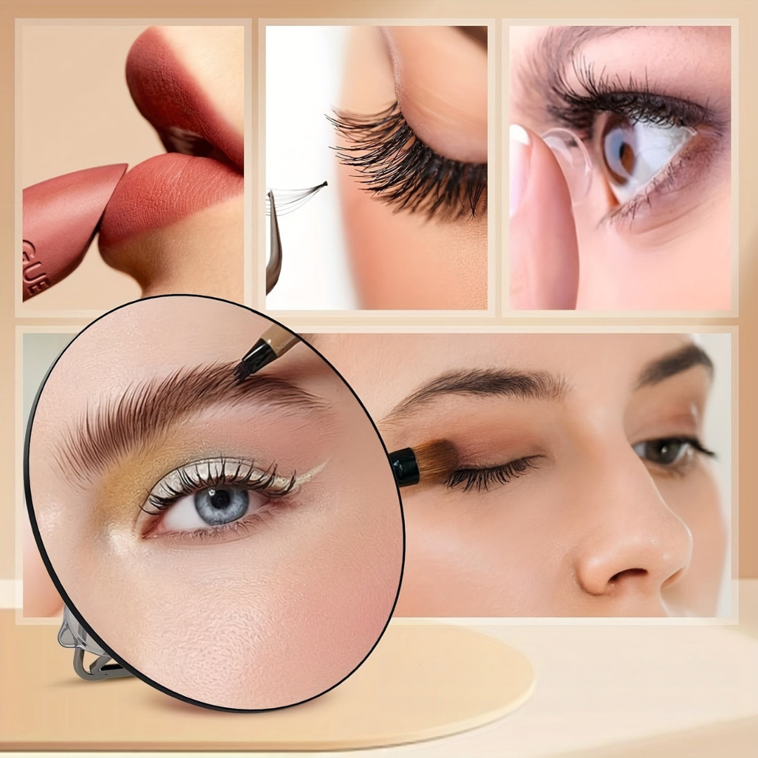 Miroir de maquillage avec grossissement et support