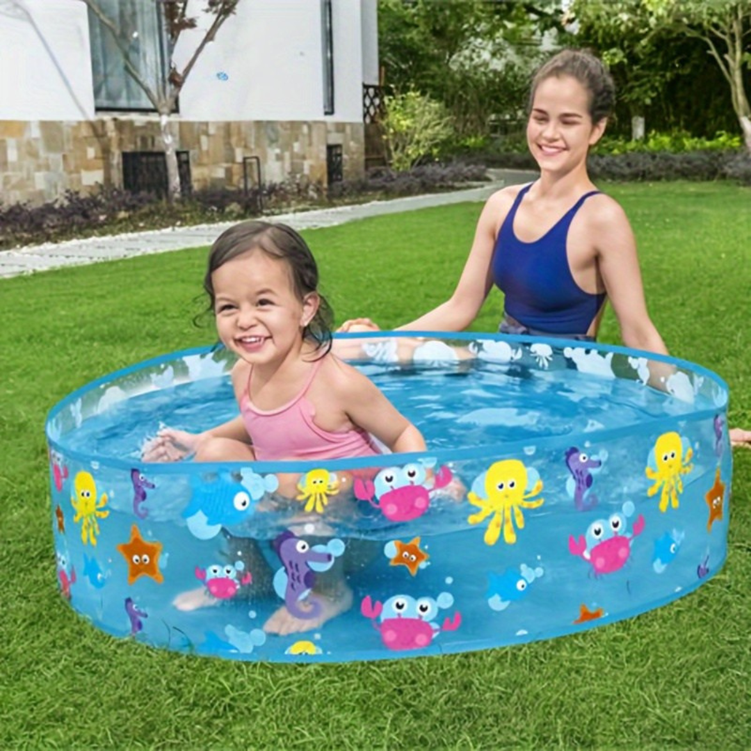 Inflatable Kids Pool Round PVC Sea Blue