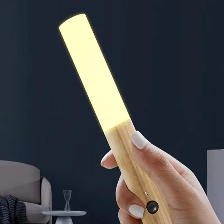 Applique murale LED avec détecteur de mouvement Lampe en bois