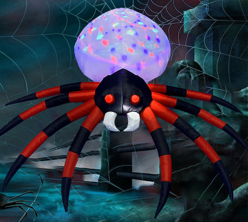 Halloween Giant Inflatable Spider Decoration | Glowing LED Yard Display