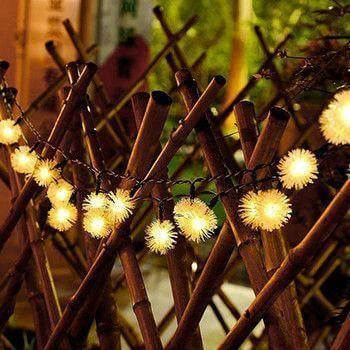 Guirnalda de luces solares para exteriores, color blanco cálido