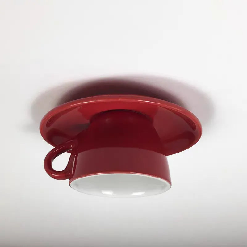 Lámpara de techo con diseño de taza de cerámica para dormitorios