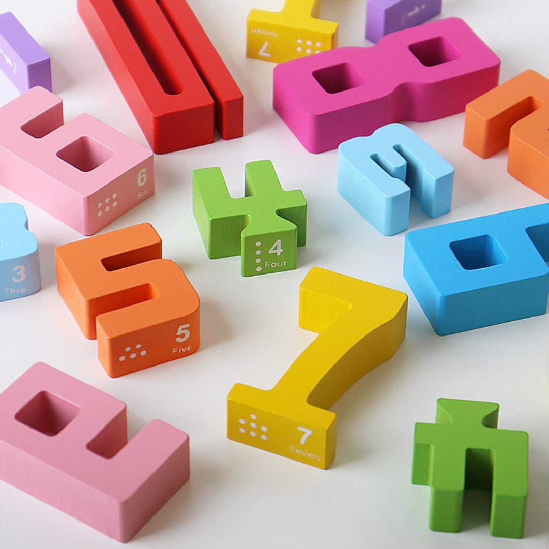 Wooden Number Learning Blocks Toy