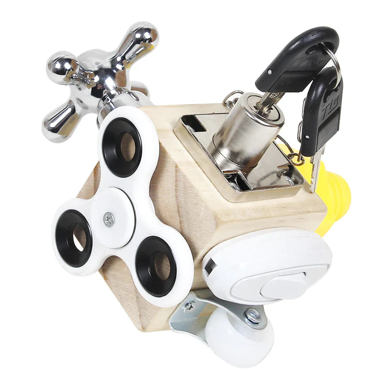 Cube d'activité Montessori en bois