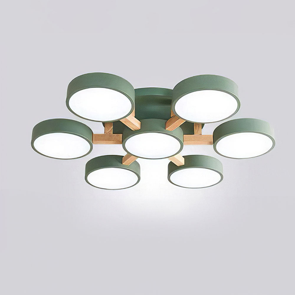 Plafoniera a LED con design moderno in legno