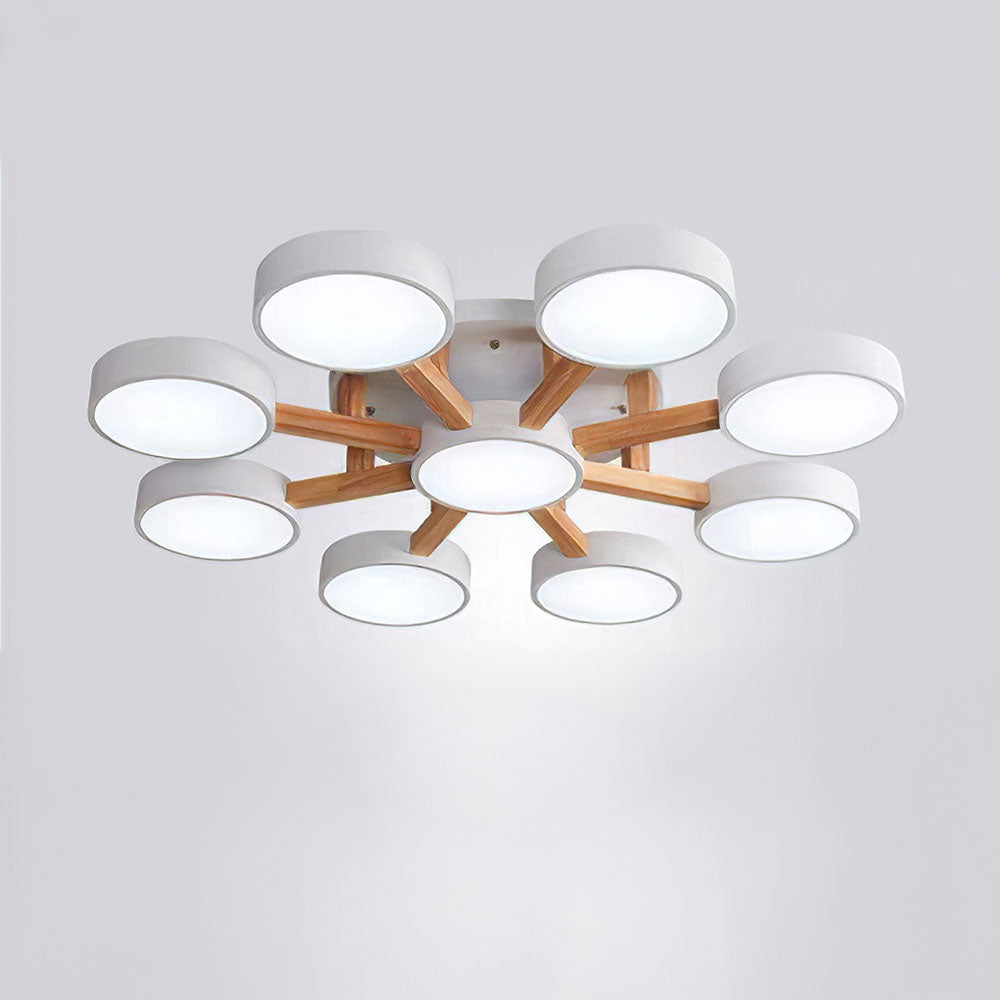 Plafoniera a LED con design moderno in legno