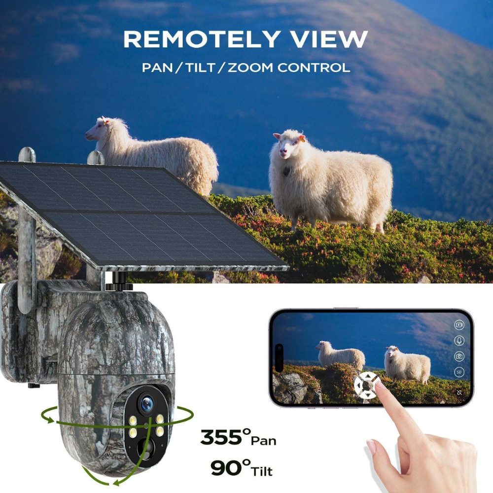 Cámara de seguridad exterior solar inalámbrica 4G HD