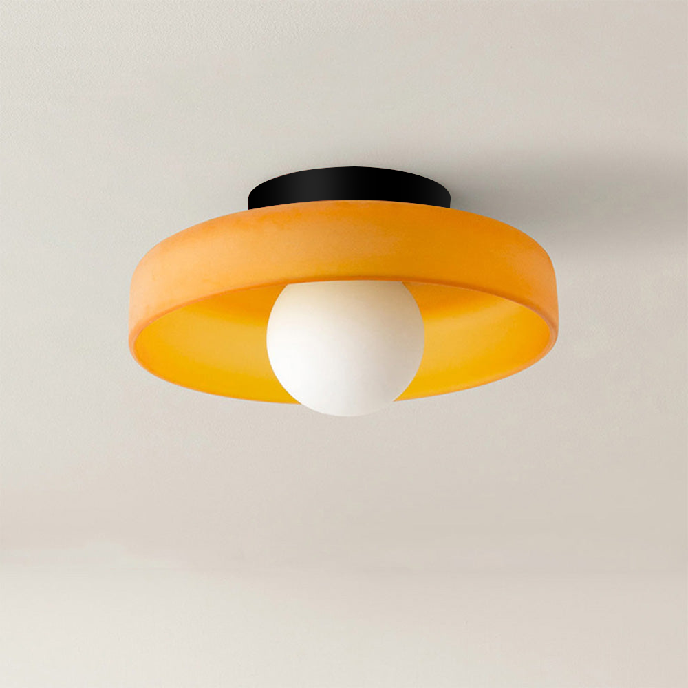 Lampada da soffitto moderna con struttura rotonda in vetro