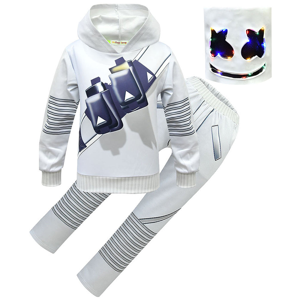Disfraz futurista para niños con chándal, sudadera con capucha y manga larga de Halloween