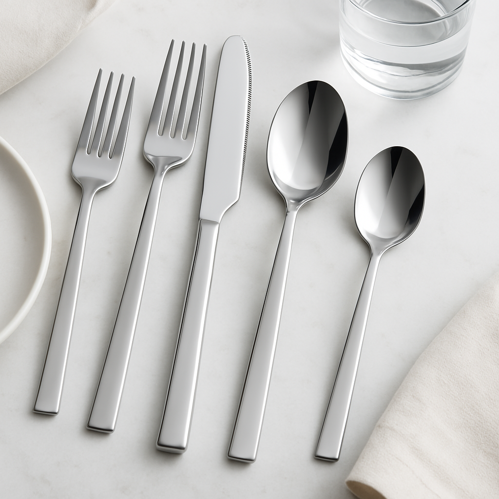 Besteckset Edelstahl Modern Silber 30-teilig
