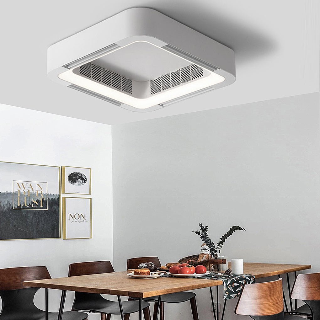 Ceiling fan light with modern bladeless design