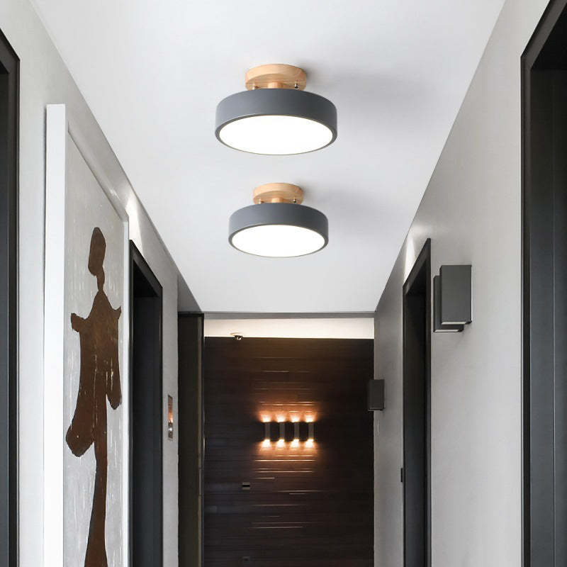 Lampada da soffitto con cornice in legno a montaggio a filo