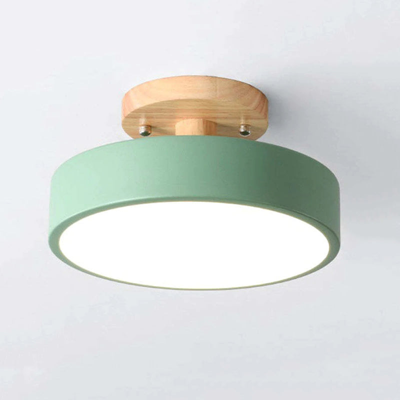 Lampada da soffitto con cornice in legno a montaggio a filo