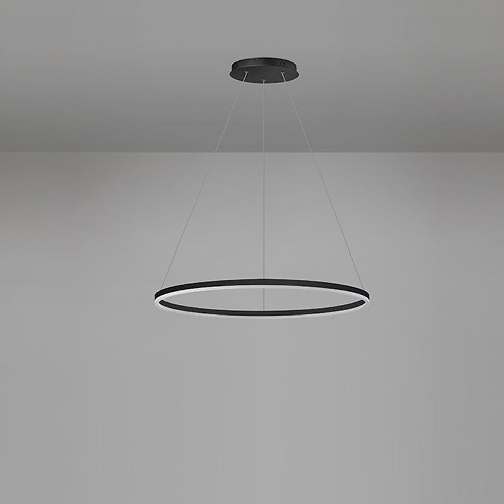 Nowoczesna czarna lampa sufitowa LED z zawieszeniem