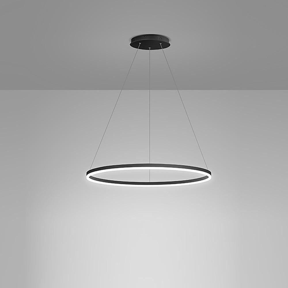 Nowoczesna czarna lampa sufitowa LED z zawieszeniem