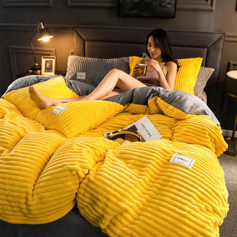 Luxurious and Comfortable Duvet Cover - DreamWeave-150×200 cm incl. 2 pillowcases-Grey-State of Style