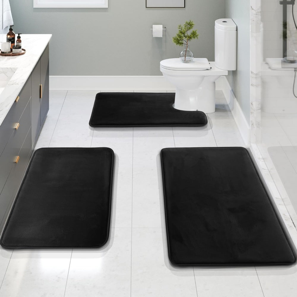 Juego de alfombrillas de baño antideslizantes de espuma viscoelástica