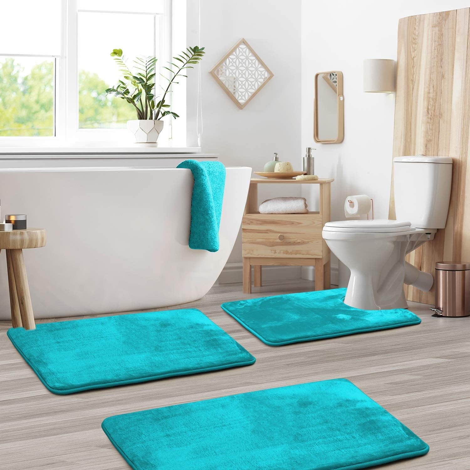 Juego de alfombrillas de baño antideslizantes de espuma viscoelástica