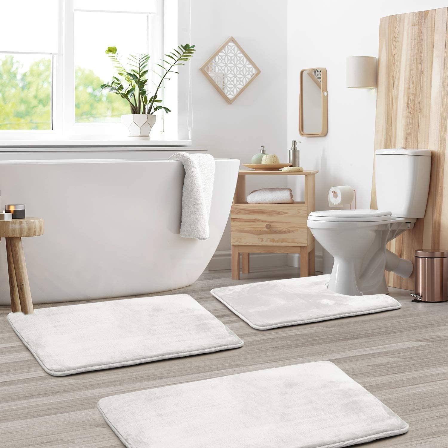 Juego de alfombrillas de baño antideslizantes de espuma viscoelástica