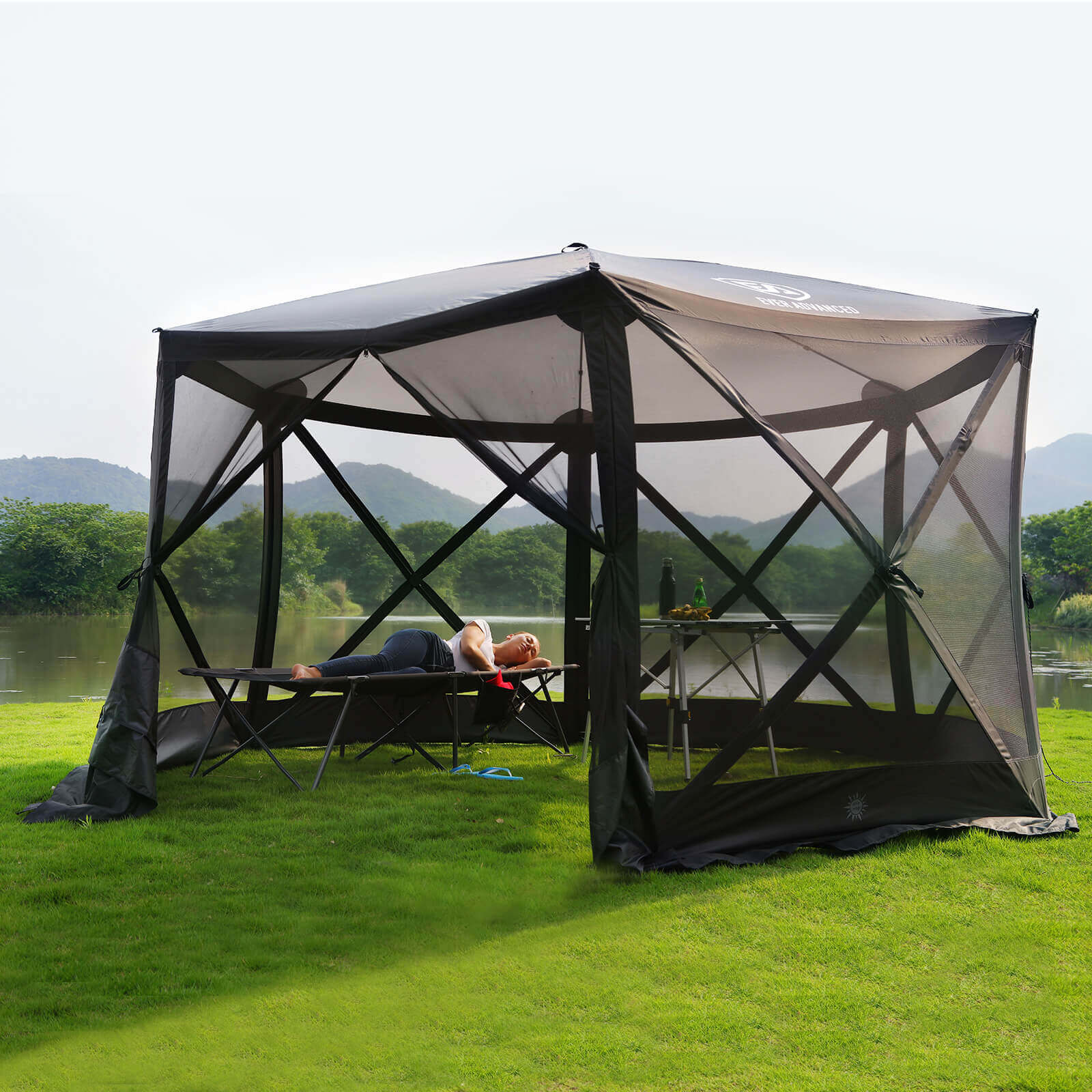 Pop Up Gazebo with Mesh Sides for Garden