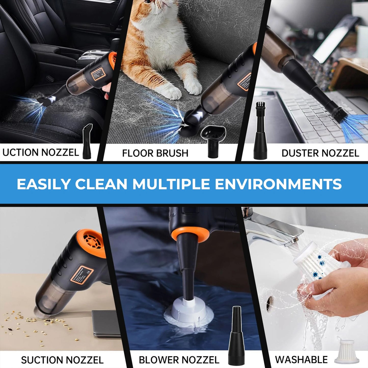 Handheld Car Vacuum Cleaner Cordless Powerful