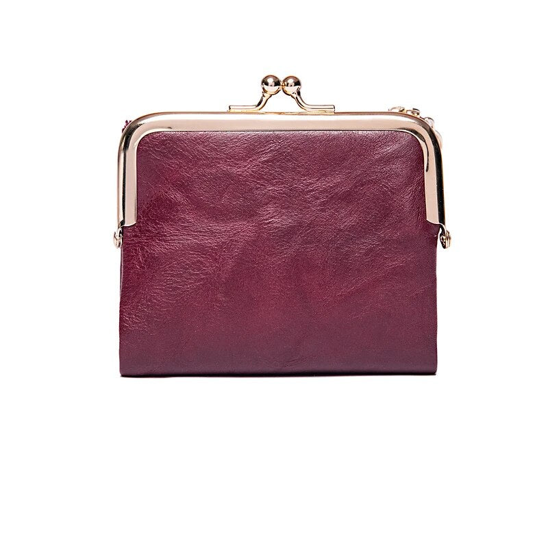 Wallet Purse | Vintage Kiss Lock Small PU Leather