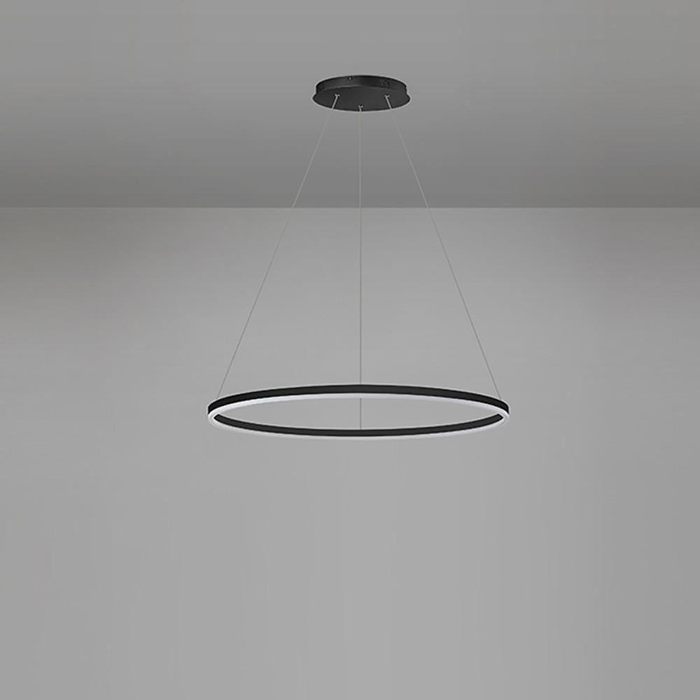 Nowoczesna czarna lampa sufitowa LED z zawieszeniem
