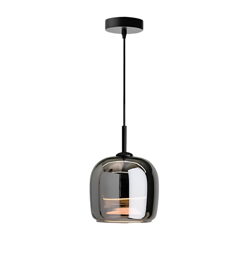 Lámpara de techo colgante de cristal moderna negra