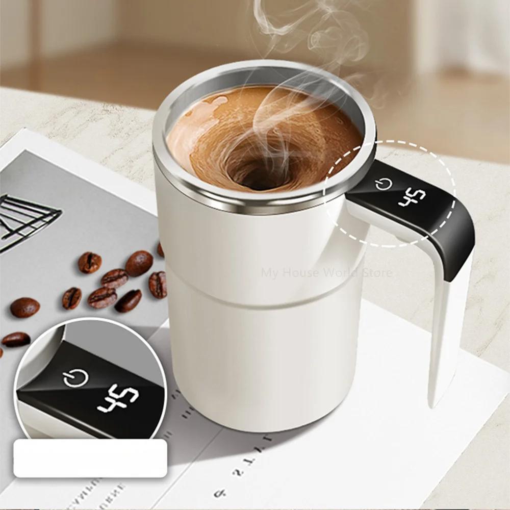 Taza de café auto agitable con pantalla de temperatura
