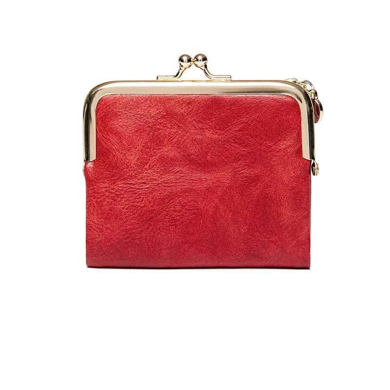 Wallet Purse | Vintage Kiss Lock Small PU Leather