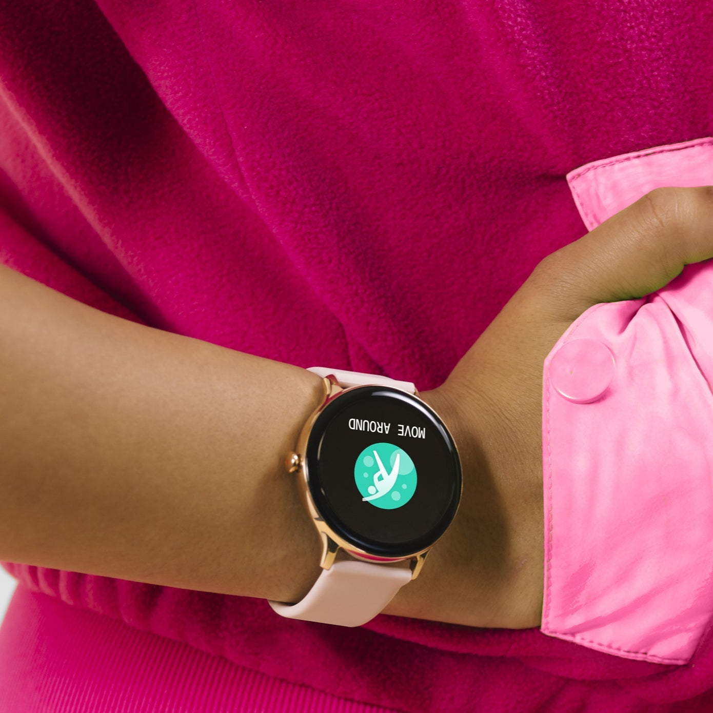 Montre intelligente Écran rond Bracelet en silicone Fitness