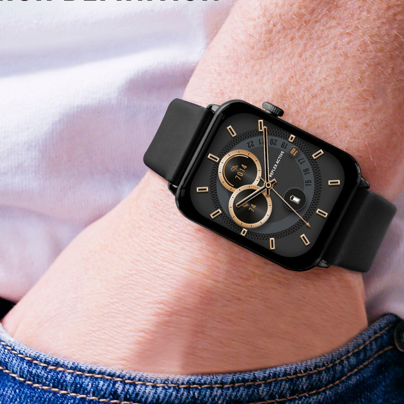 Smartwatch Black AMOLED Fitness Tracker