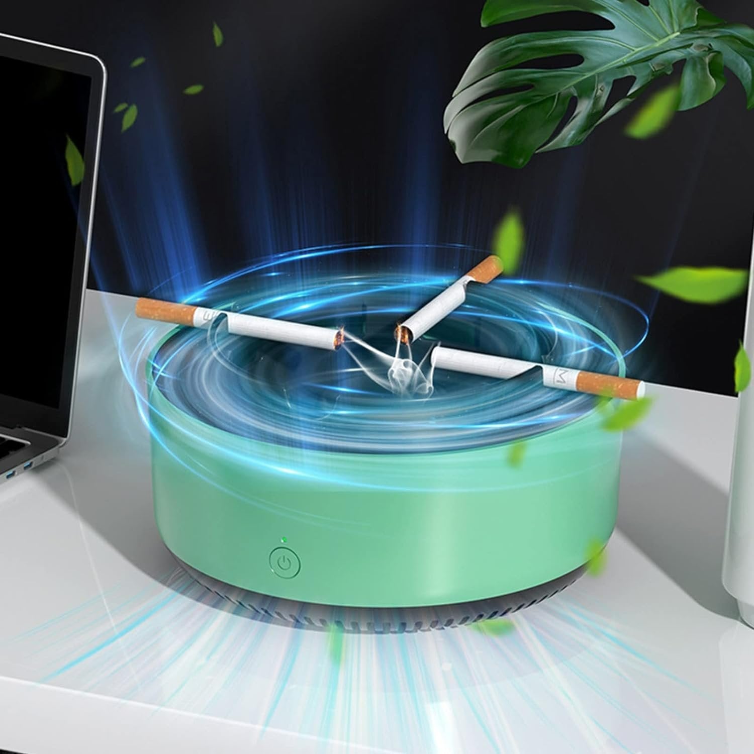 Cigarettes Odor Air Purifier Ashtray - Smoke Removal & Anion Purification Ashtray - Gear Elevation