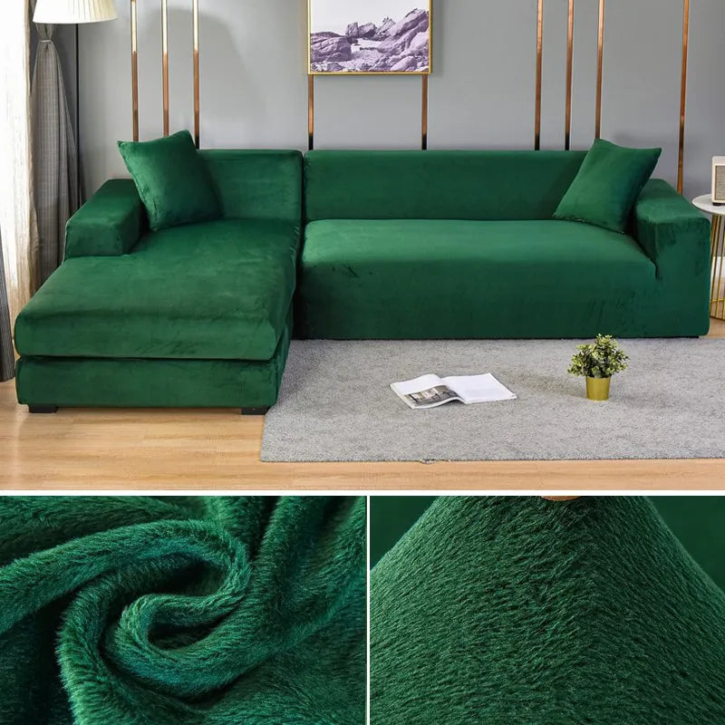Housse de canapé en velours extensible lavable protectrice