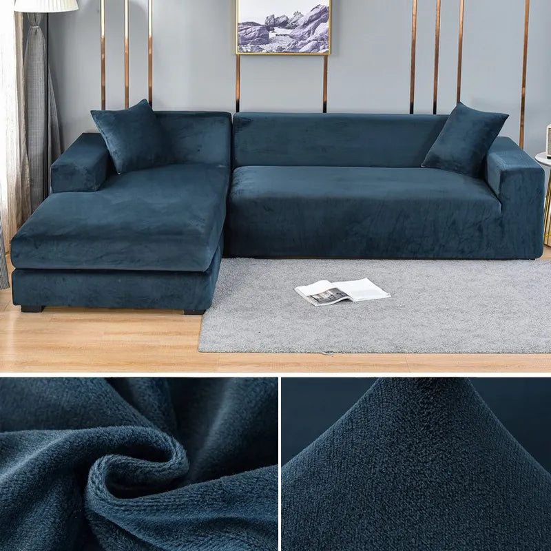 Housse de canapé en velours extensible lavable protectrice