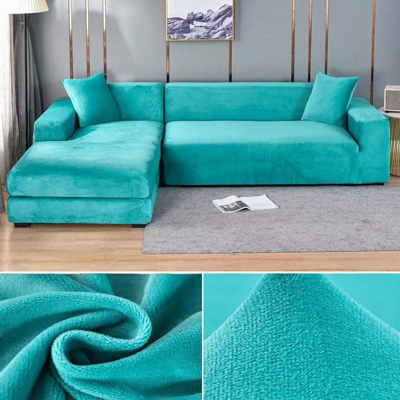 Housse de canapé en velours extensible lavable protectrice