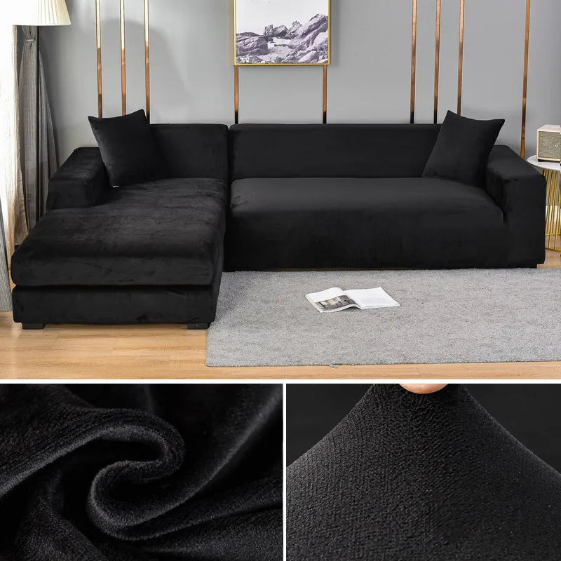 Housse de canapé en velours extensible lavable protectrice