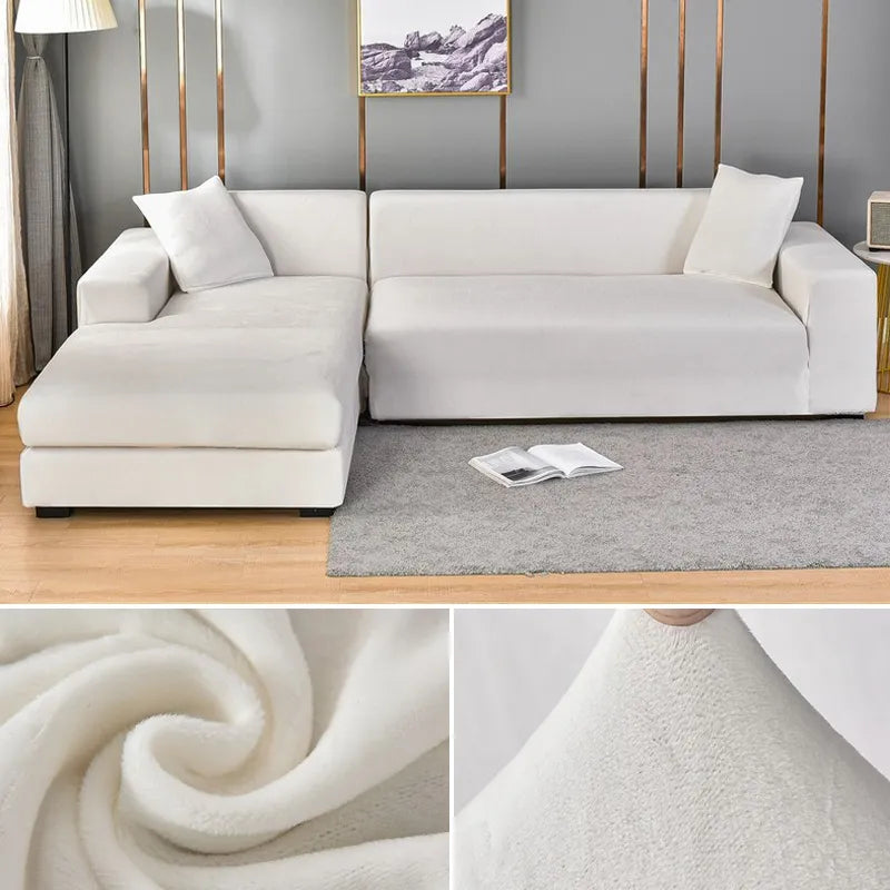 Housse de canapé en velours extensible lavable protectrice