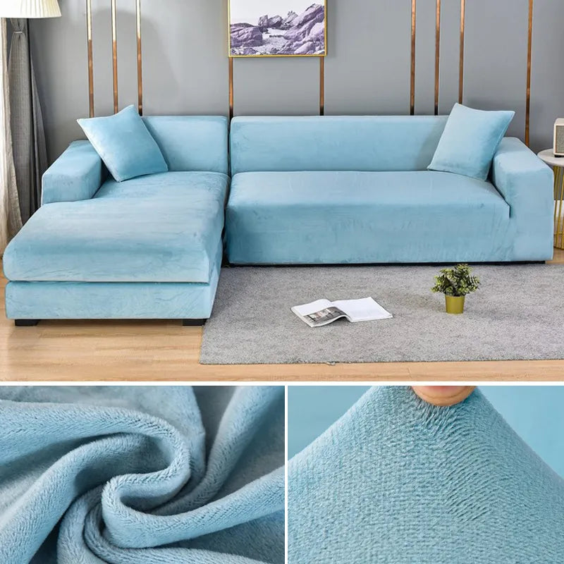 Housse de canapé en velours extensible lavable protectrice