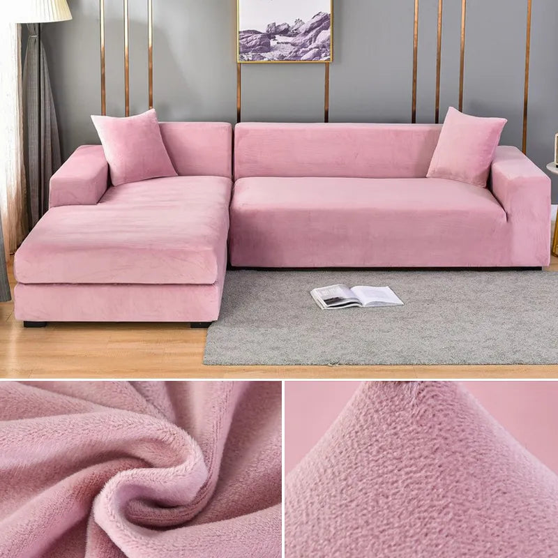 Housse de canapé en velours extensible lavable protectrice