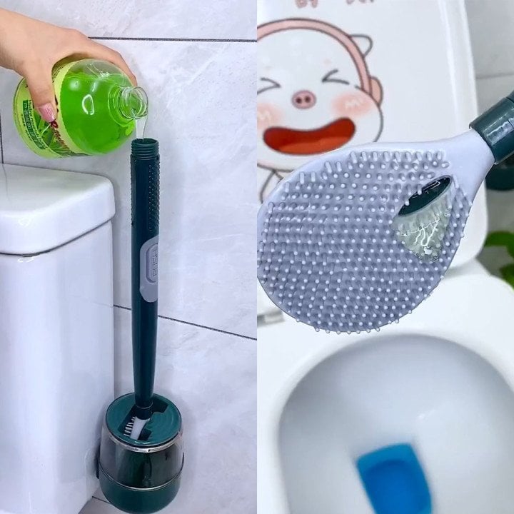 CleanEase – Wall-Mounted Silicone Toilet Brush