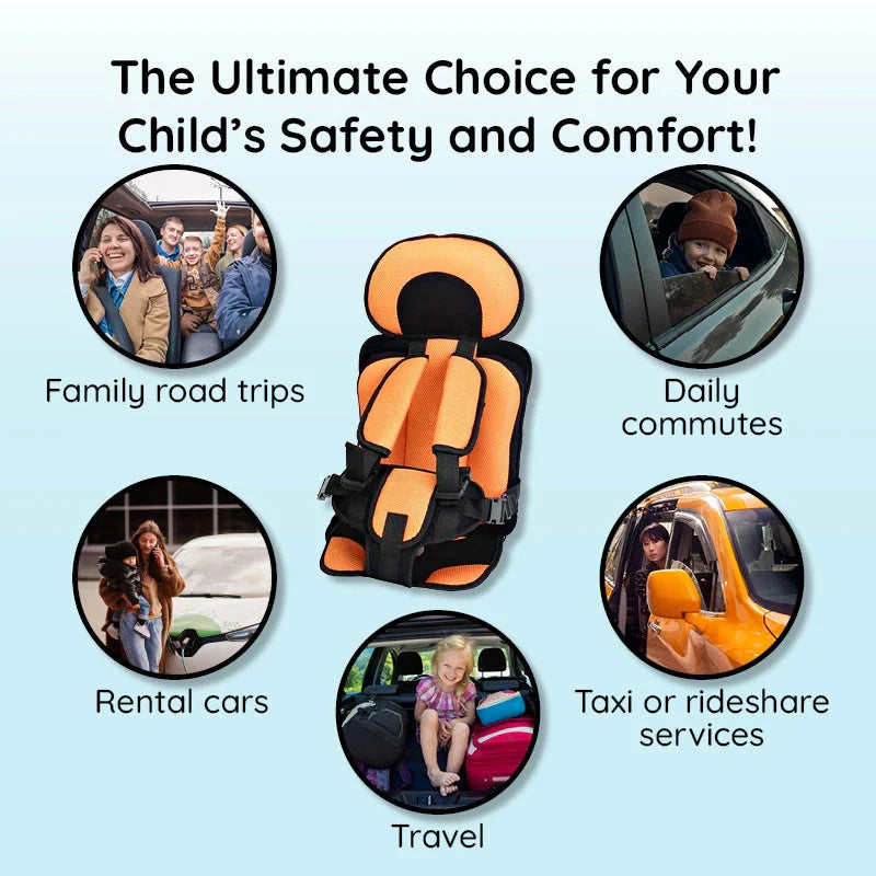 Travel Car Seat Portable Toddler Booster Safety Compact Harness Foldable