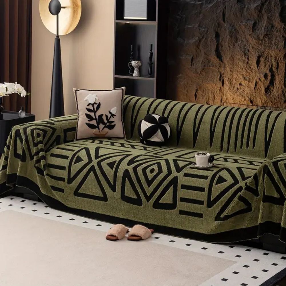 Housse de canapé géométrique moderne en mélange de coton