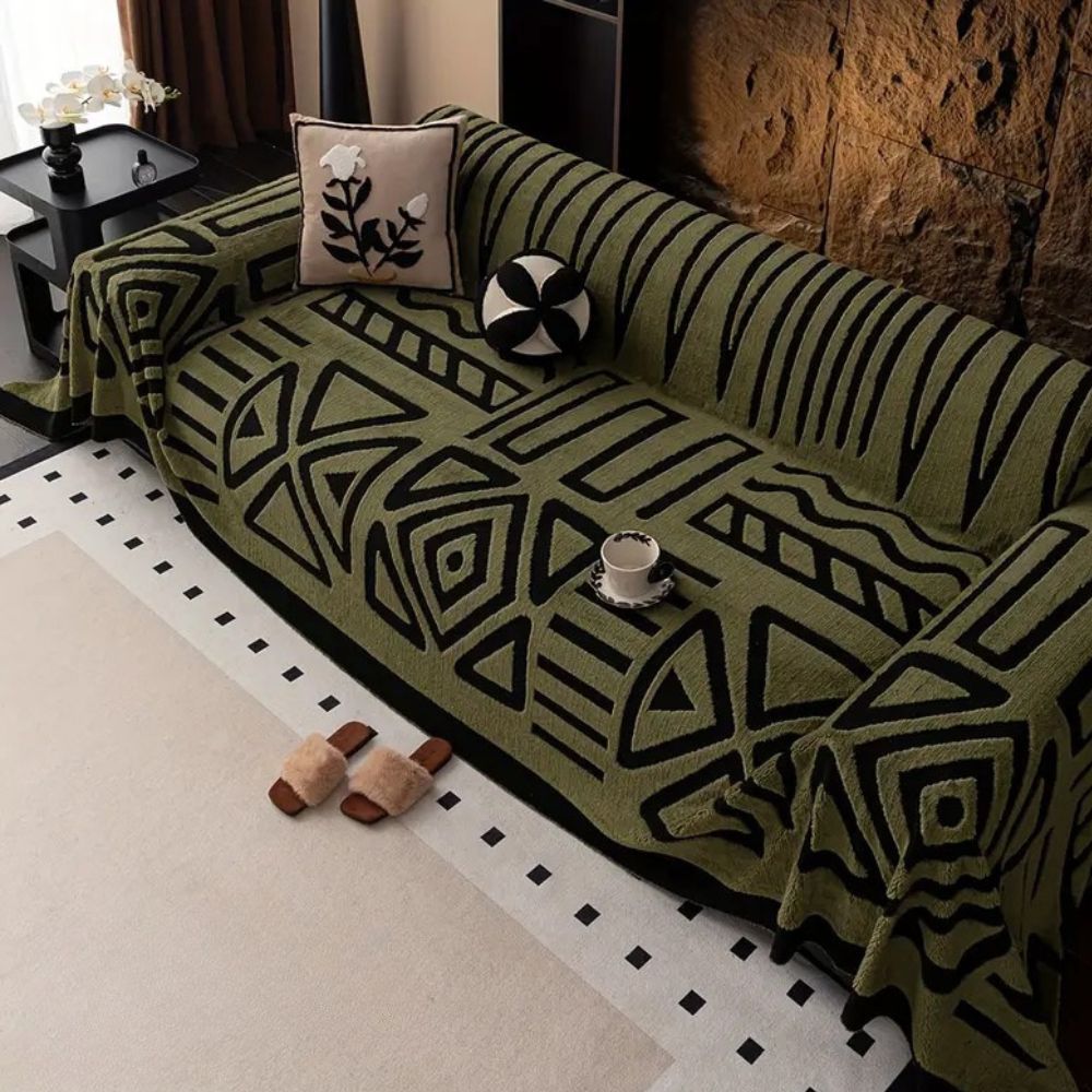 Housse de canapé géométrique moderne en mélange de coton