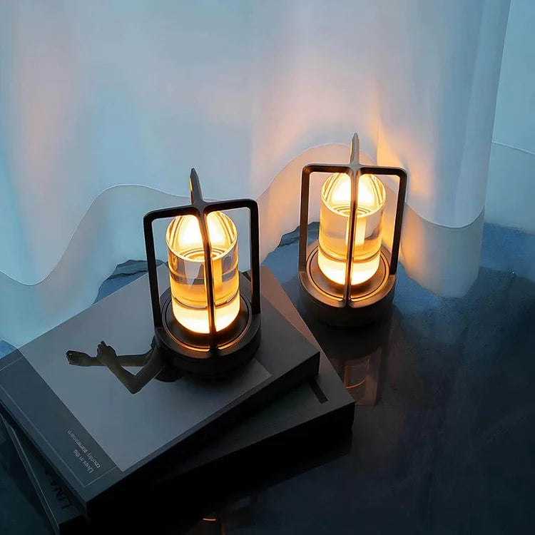 Lámpara de mesa moderna de cristal para mesita de noche