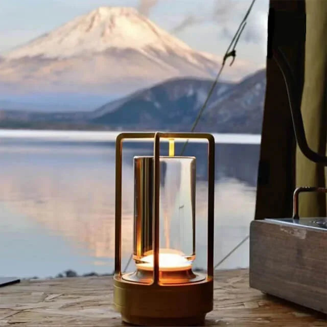 Lámpara de mesa moderna de cristal para mesita de noche
